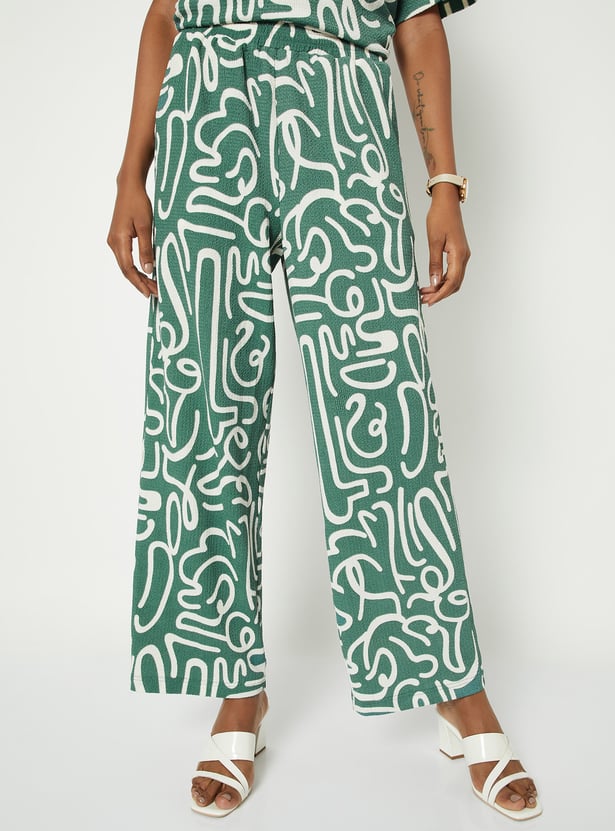 Women Printed Wide Leg Trousers
