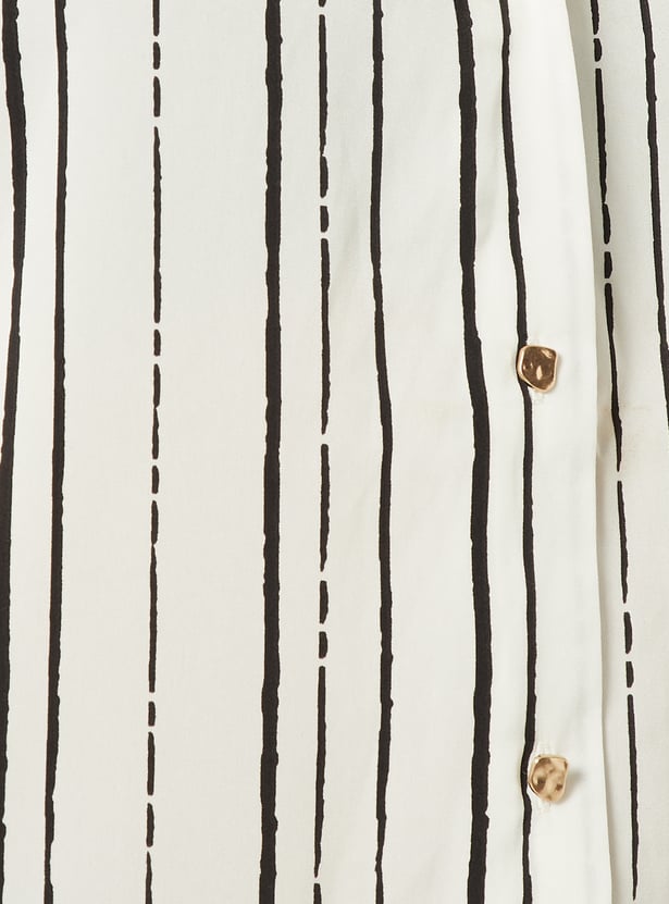 Women Striped Satin-Finish Shirt