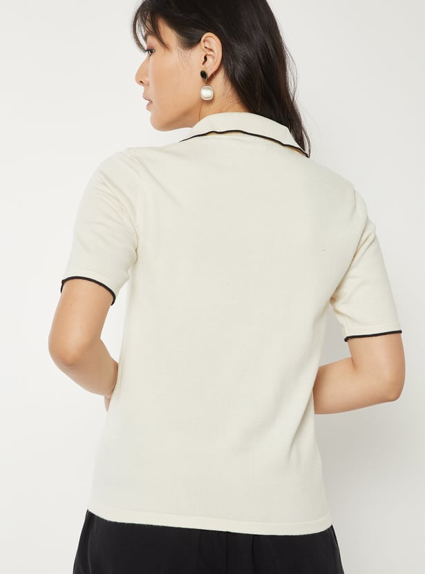 Women Solid Polo T-shirt