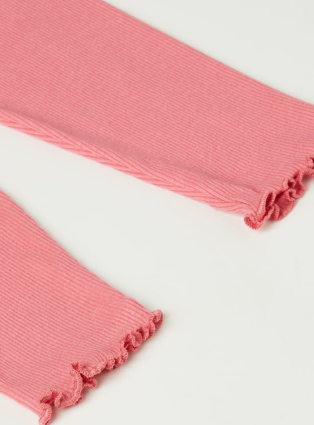 Girls Ribbed Leggings