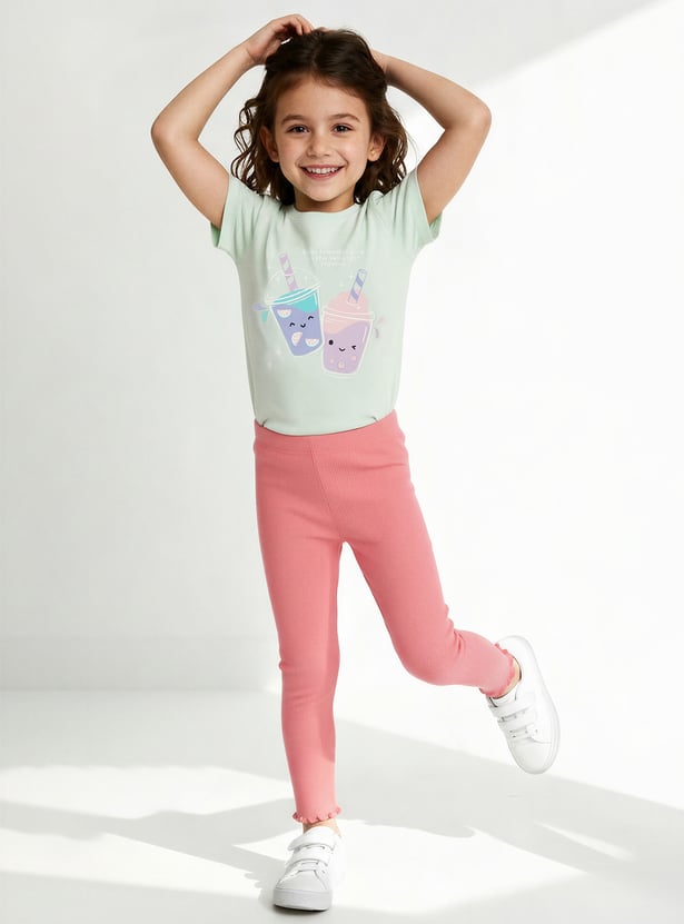 Girls Ribbed Leggings