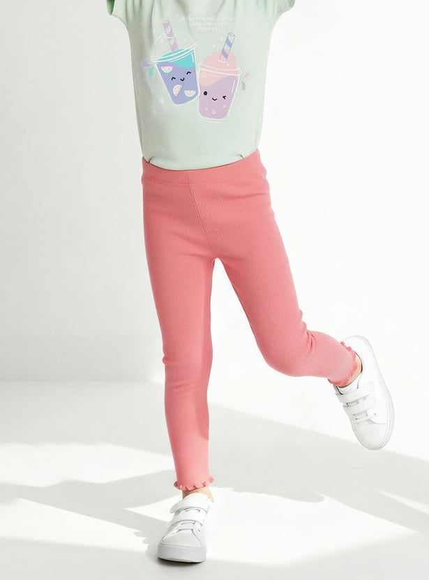 Girls Ribbed Leggings