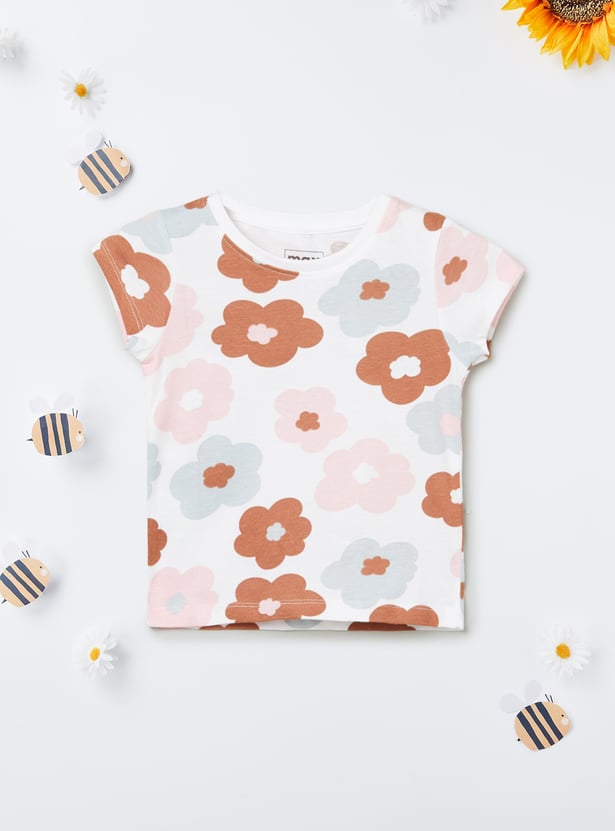 Girls Floral Print T-shirt
