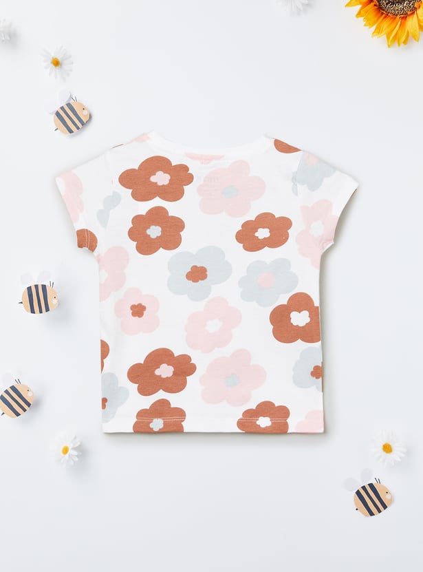 Girls Floral Print T-shirt