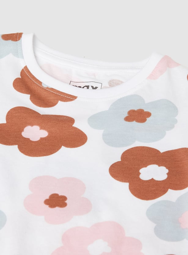 Girls Floral Print T-shirt