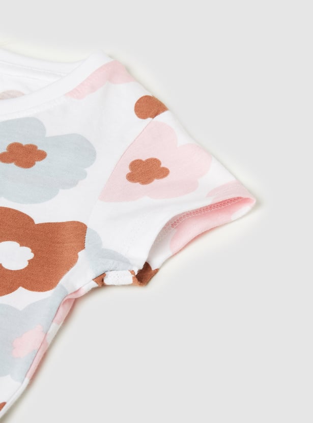 Girls Floral Print T-shirt