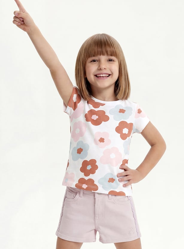 Girls Floral Print T-shirt