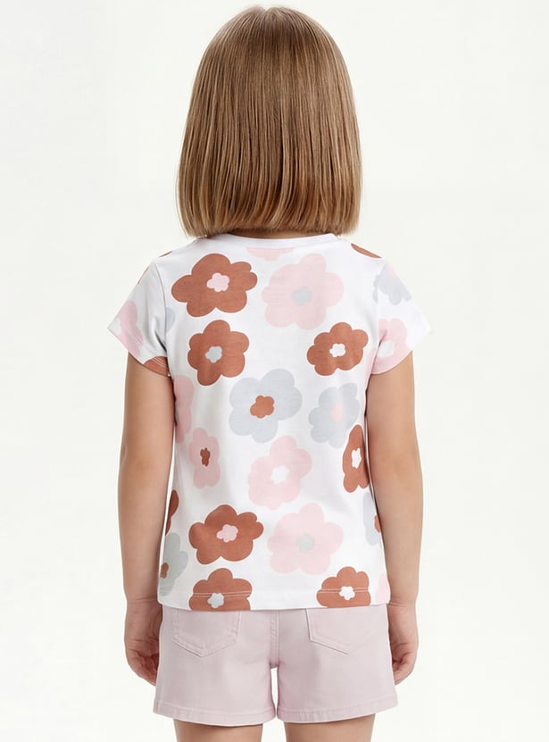 Girls Floral Print T-shirt