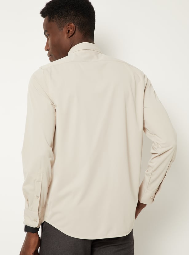 Men Solid Slim Fit Formal Shirt