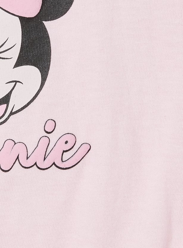 Girls Minnie Print Top & Shorts Set