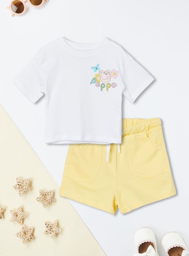 Girls Peppa Pig Shorts Set