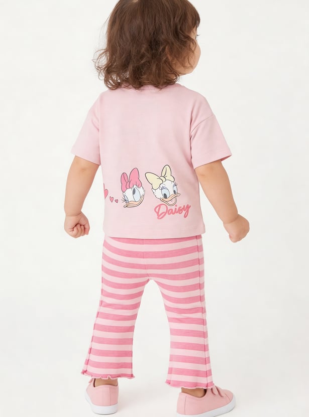 Girls Daisy Duck Flared Leggings Set