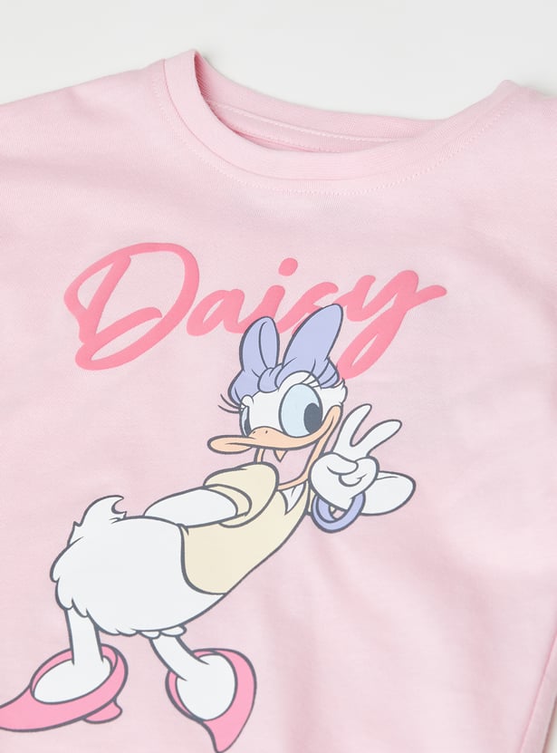 Girls Daisy Duck Flared Leggings Set