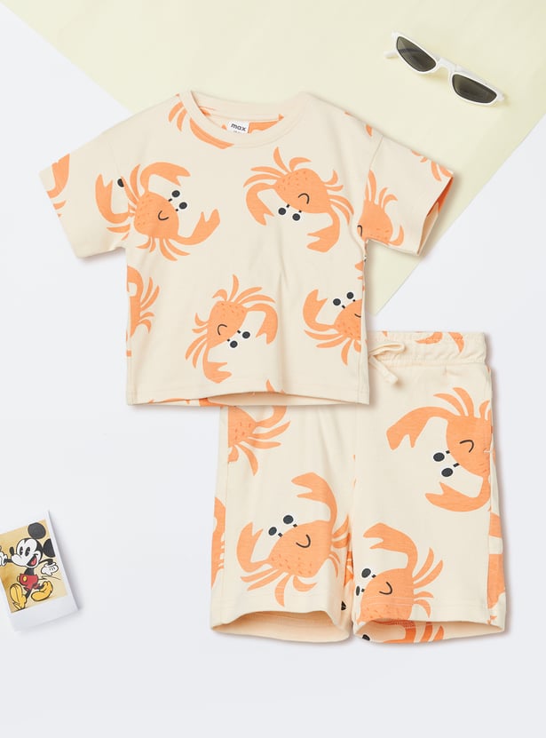 Boys Printed Shorts Set
