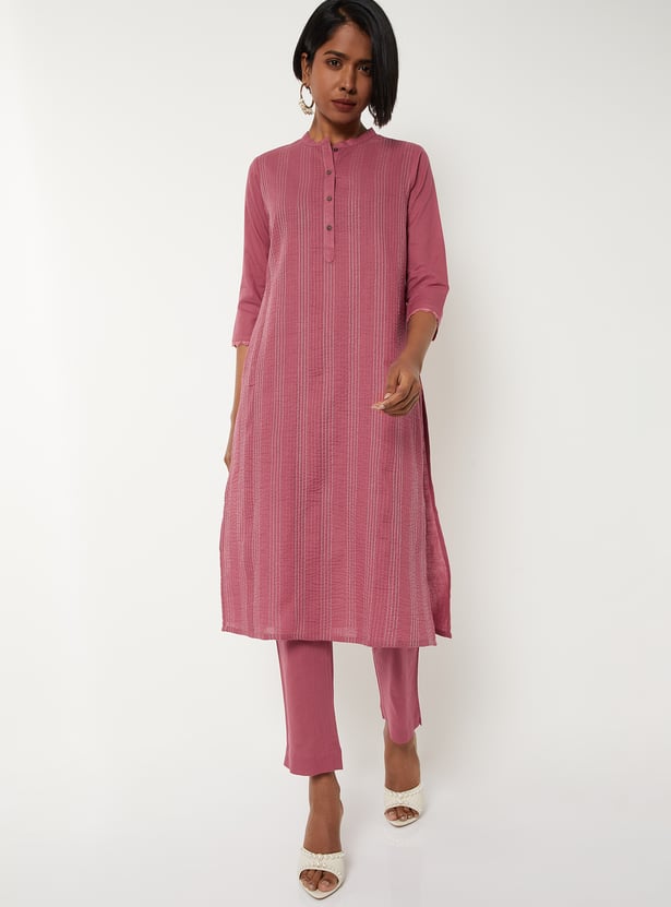 Buy Women Pintuck Straight Kurta Set Online at just Rs. 999.0