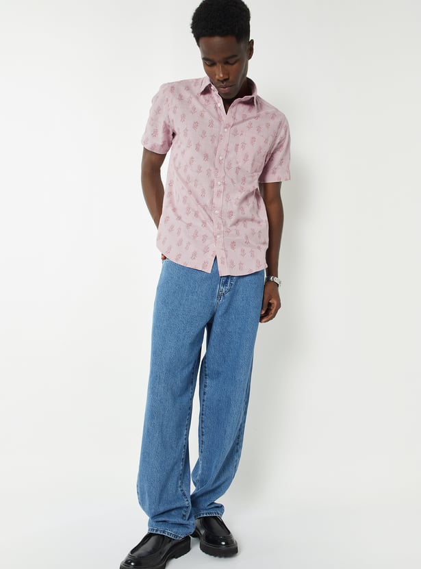 Men Printed Slim Fit Shirt