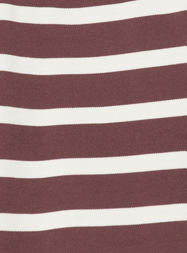 Men Striped Slim Fit Polo T-shirt