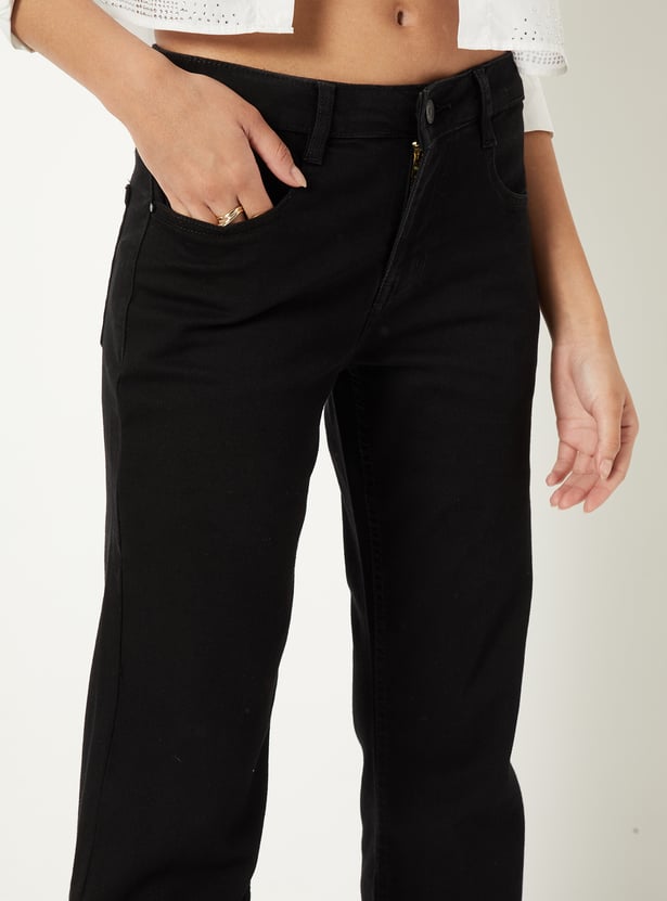 Women Solid Bootcut Jeans