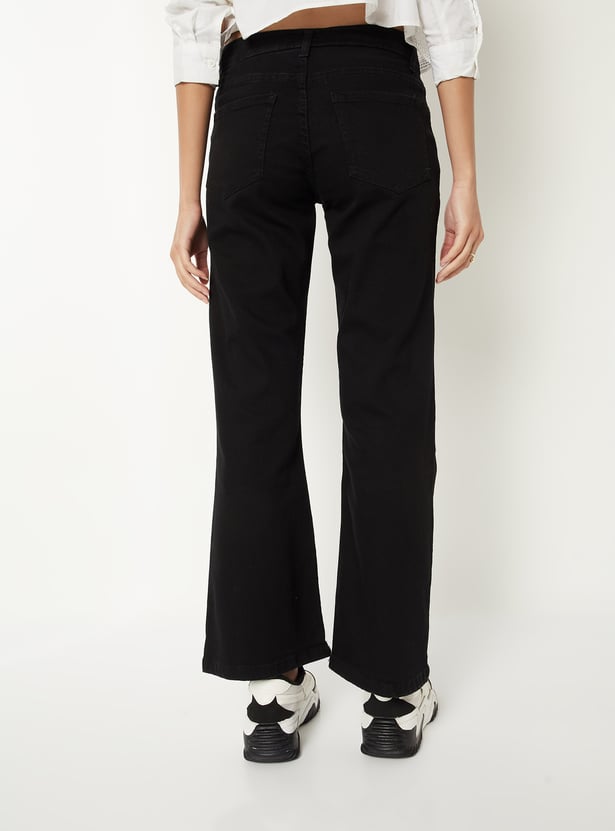 Women Solid Bootcut Jeans