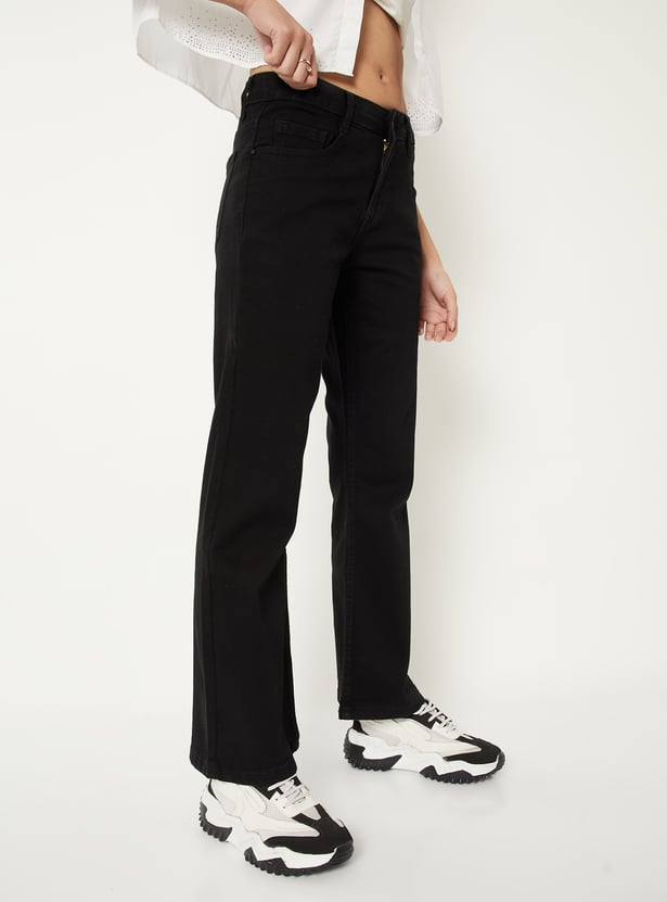 Women Solid Bootcut Jeans