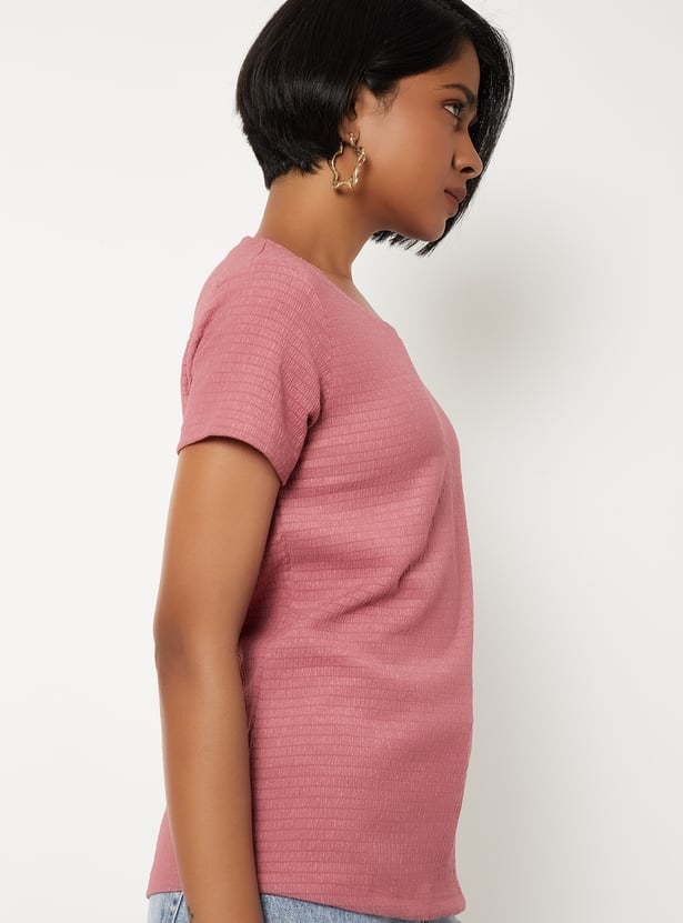 Women Textured T-shirt