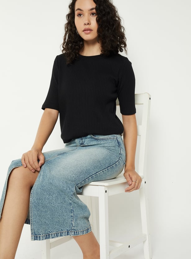 Women Ribbed T-shirt