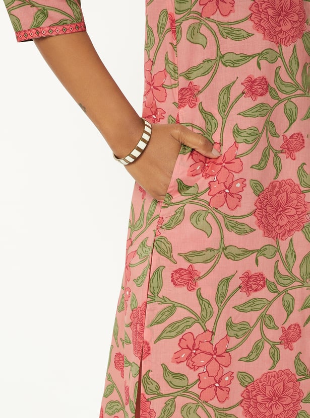 Women Floral Print Straight Kurta