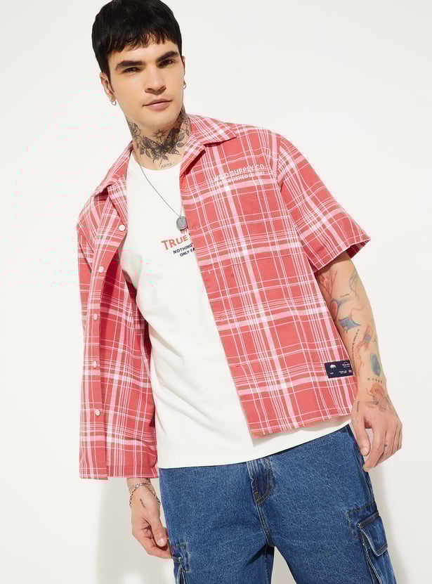 URB_N Men Checked Oversized Shirt