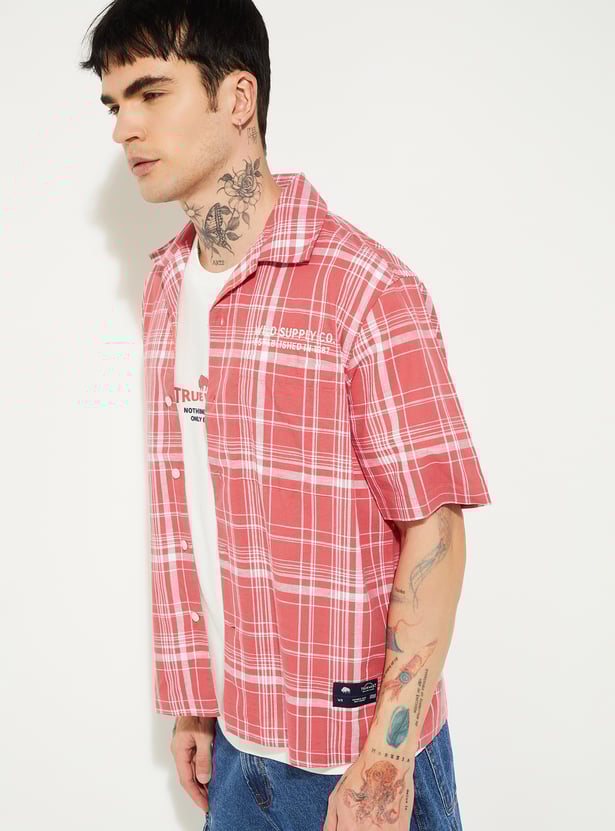 URB_N Men Checked Oversized Shirt
