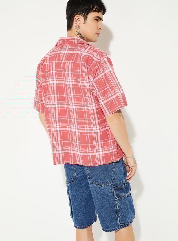 URB_N Men Checked Oversized Shirt