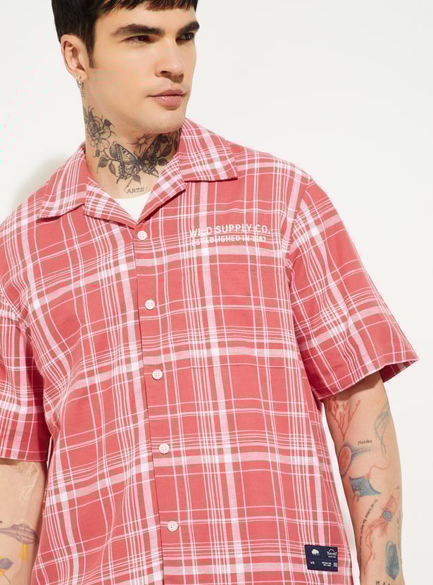 URB_N Men Checked Oversized Shirt