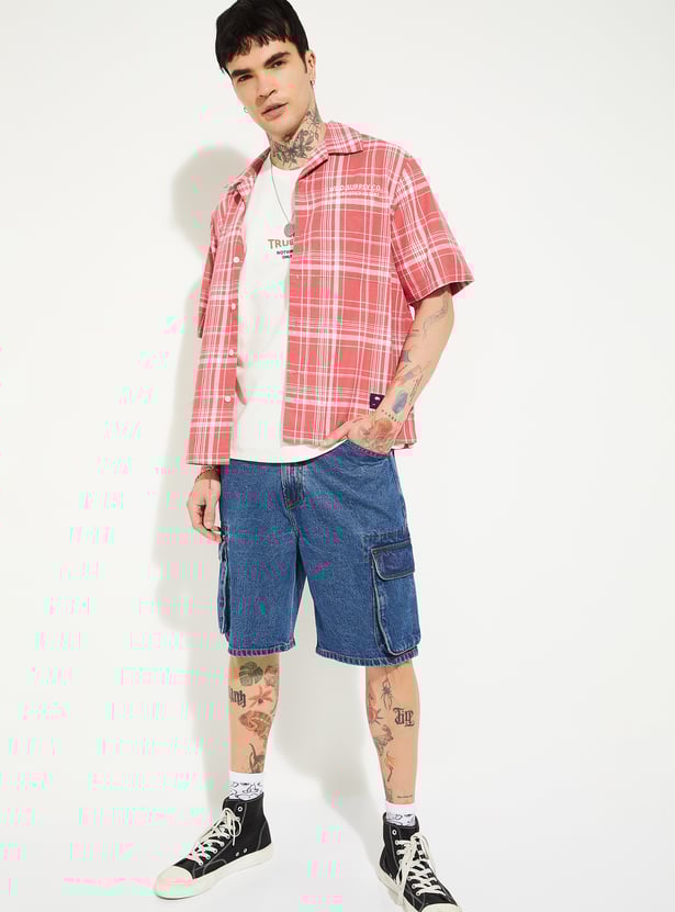 URB_N Men Checked Oversized Shirt