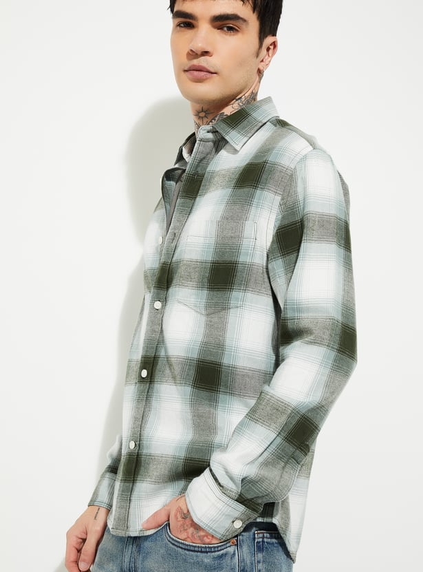 URB_N Men Checked Regular Fit Shirt