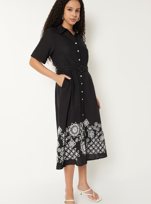 Kalki x Max Women Embroidered Shirt Dress