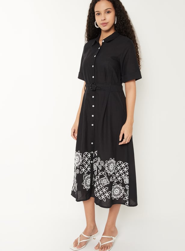 Kalki x Max Women Embroidered Shirt Dress