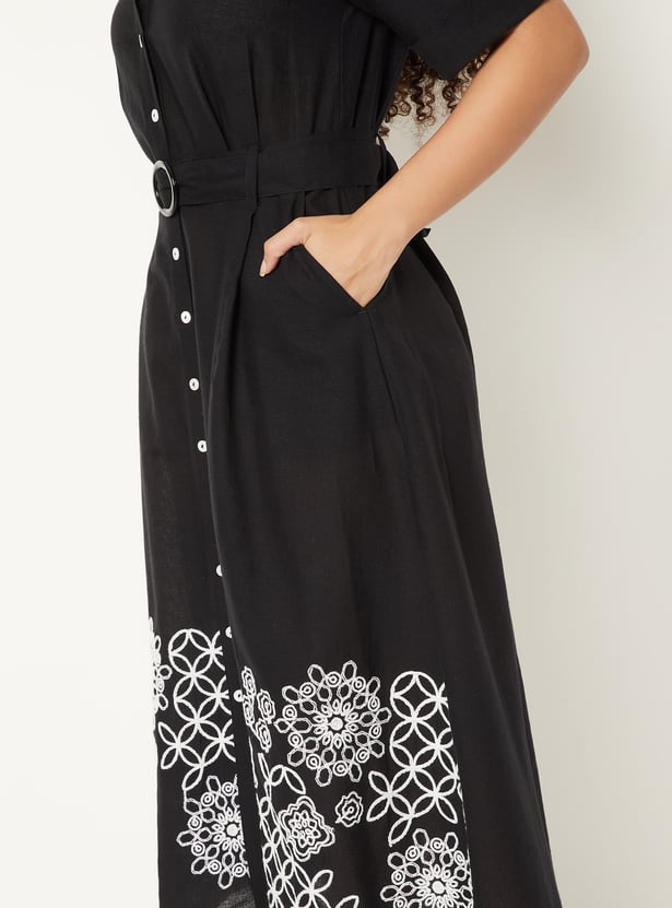 Kalki x Max Women Embroidered Shirt Dress