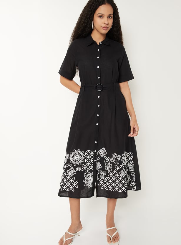 Kalki x Max Women Embroidered Shirt Dress
