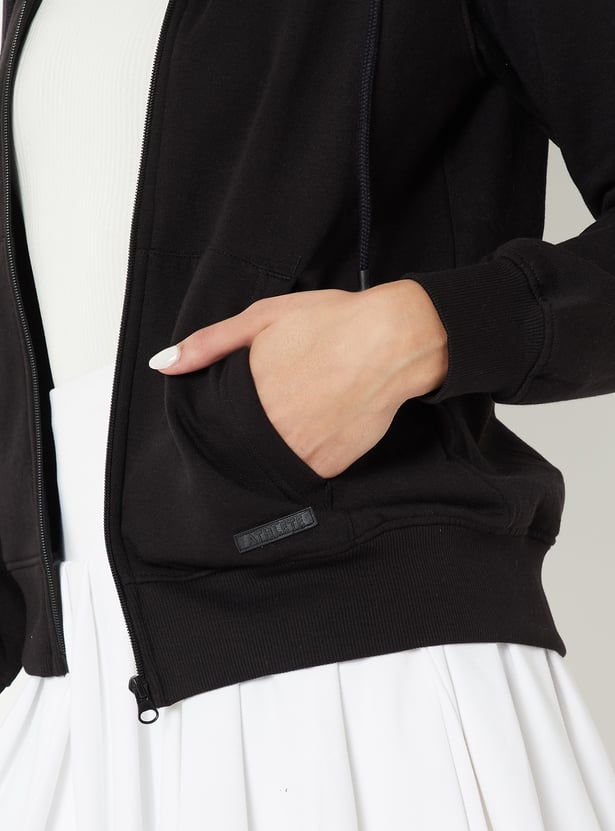 Women Solid Hooded Jacket