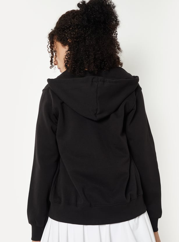 Women Solid Hooded Jacket
