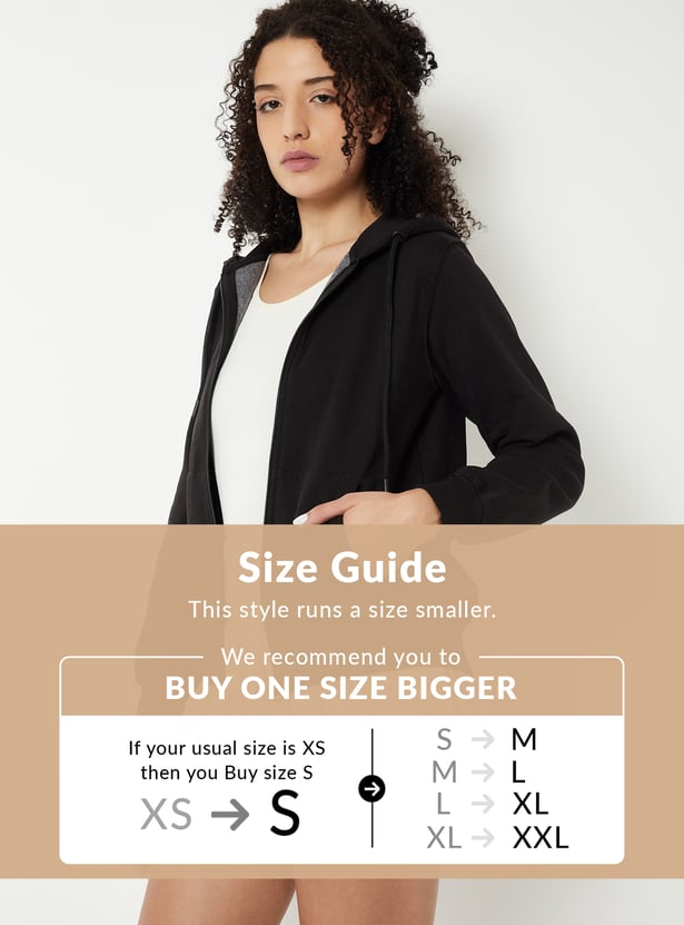 Women Solid Hooded Jacket