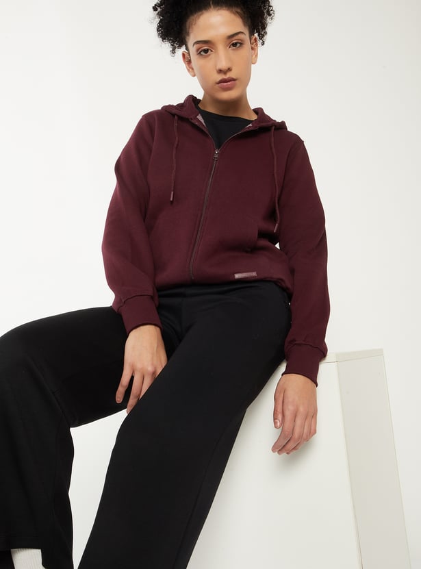 Women Solid Hooded Jacket