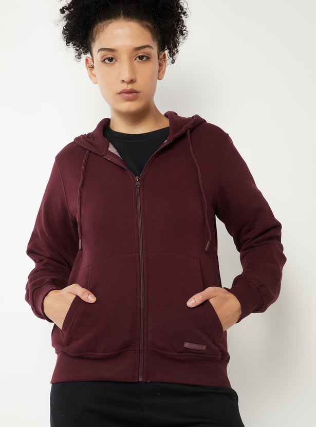 Women Solid Hooded Jacket