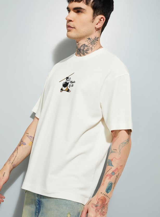 URB_N Men Kung Fu Panda Print Oversized T-shirt