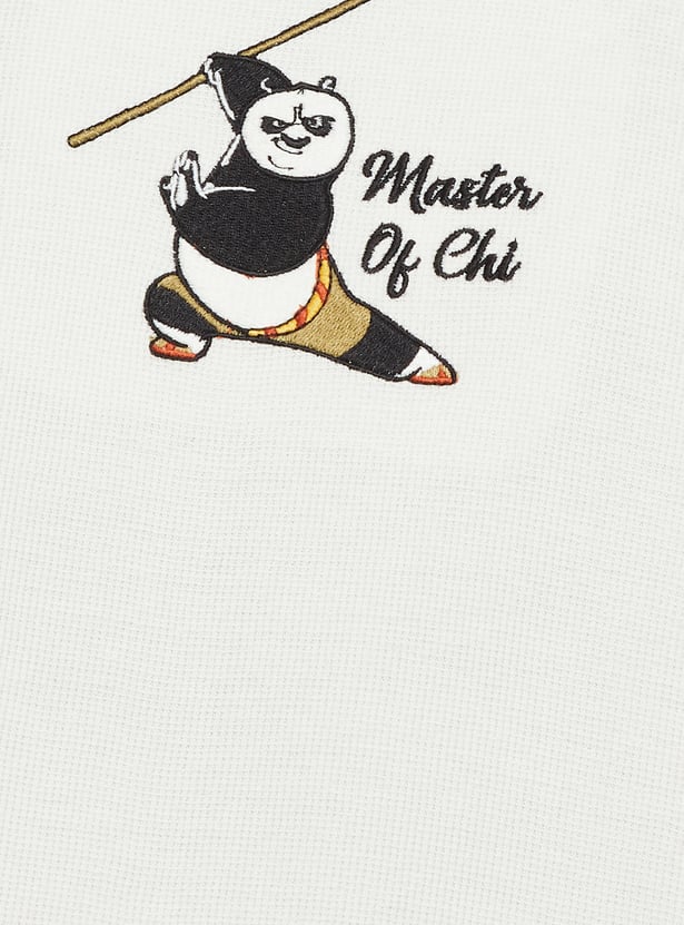 URB_N Men Kung Fu Panda Print Oversized T-shirt