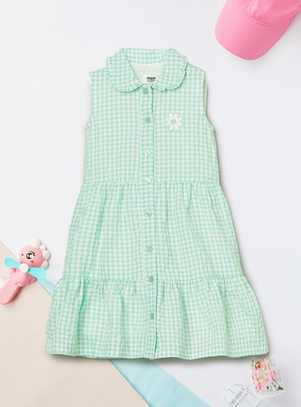 Girls Checked Shirt Dress