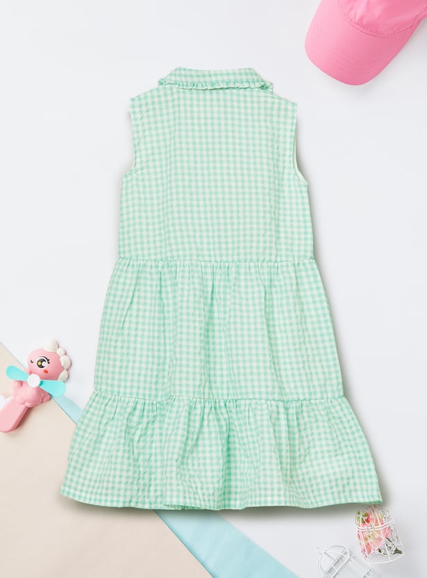 Girls Checked Shirt Dress