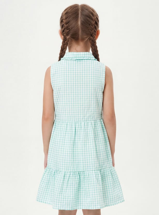 Girls Checked Shirt Dress