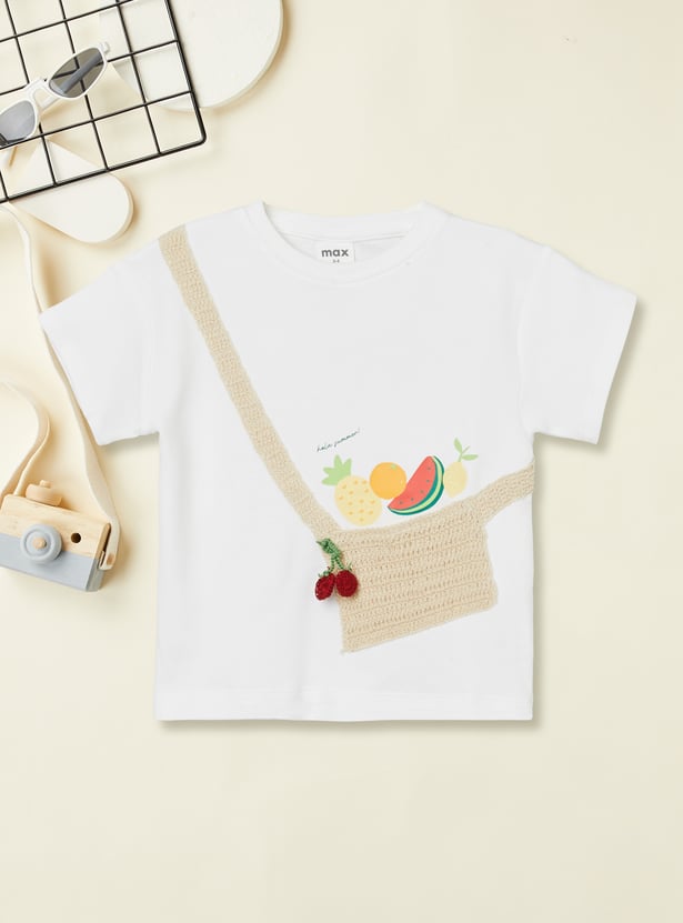 Girls Applique Boxy Fit T-shirt