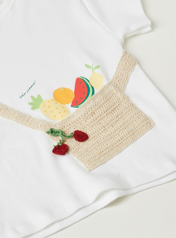 Girls Applique Boxy Fit T-shirt