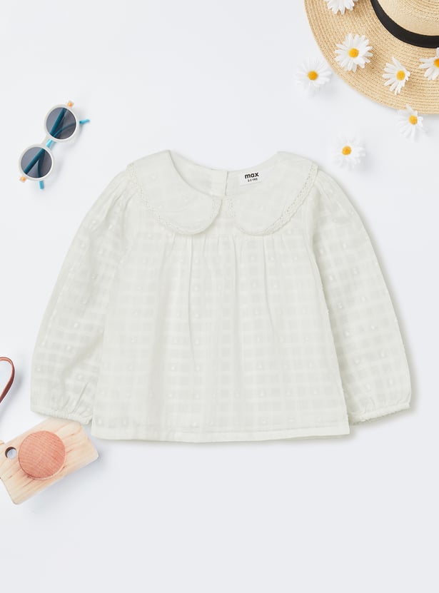 Girls Dobby Woven Top